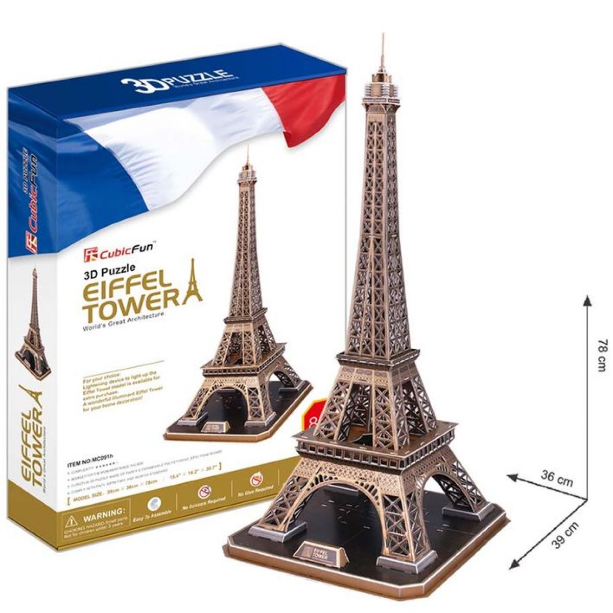 CubicFun Puzzle 3D Eiffelova veža 82 dielikov