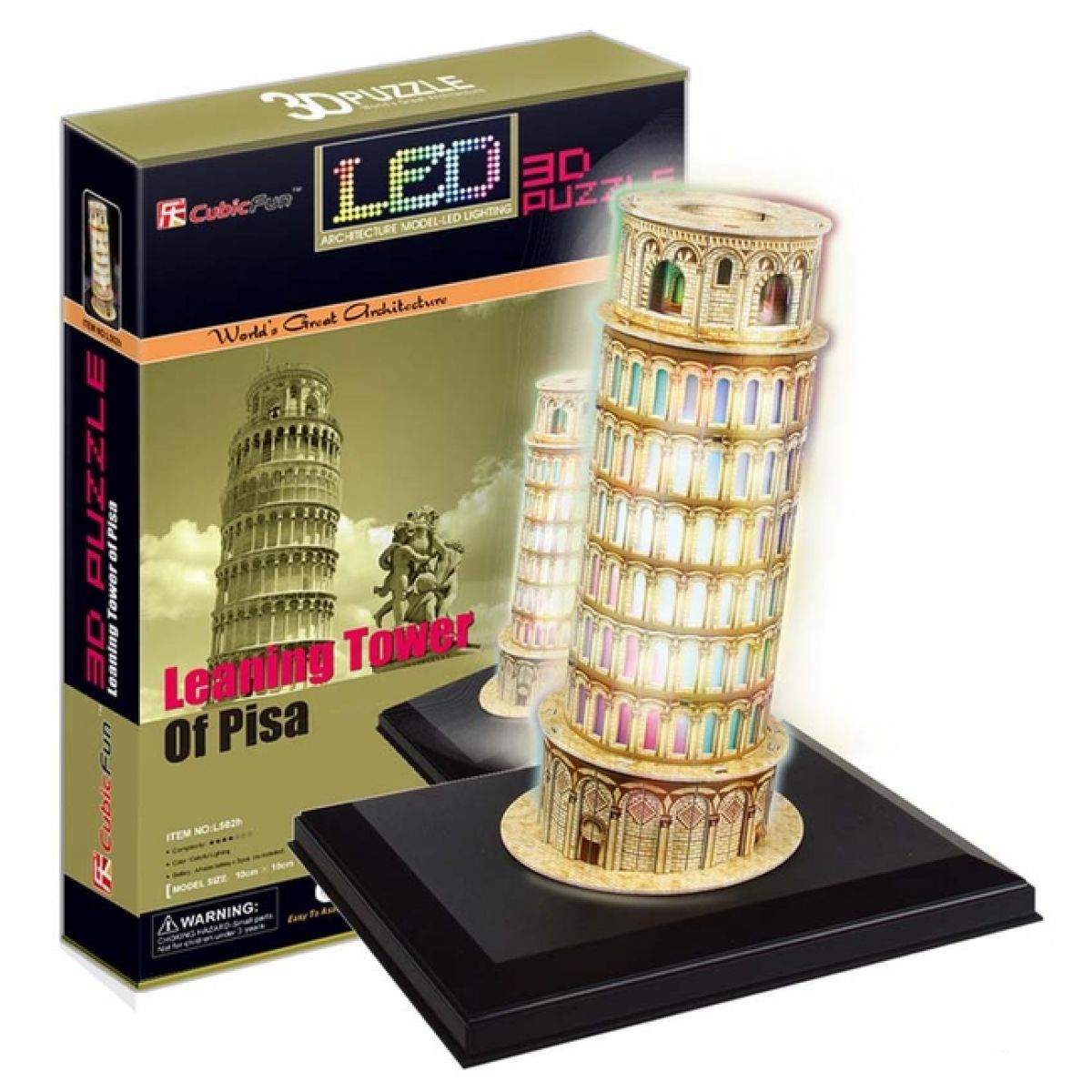 Cubic Fun 3D puzzle Šikmá věž LED 15 dílků