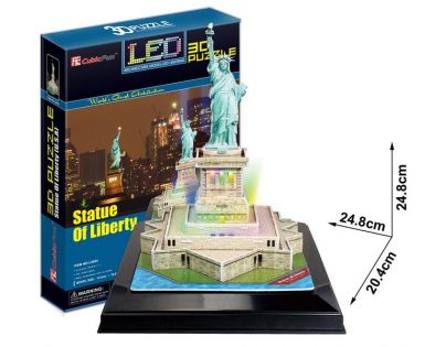 CubicFun 3D Puzzle Socha Slobody LED 37 dielikov