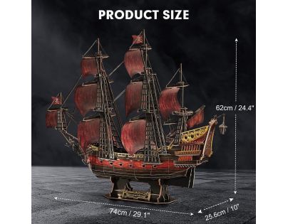 Cubicfun 3D Puzzle Plachetnica Queen Anne's Revenge 391 dielikov