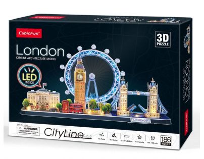 CubicFun 3D puzzle s LED Nočná edícia Londýn 186 dielikov