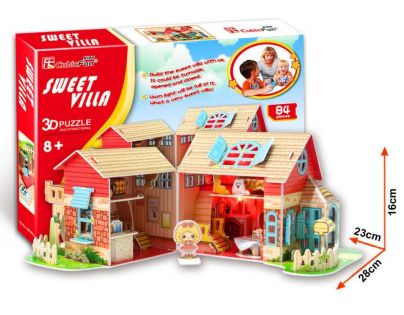 CubicFun Puzzle 3D Dom Sladká vila Led 84 dielikov