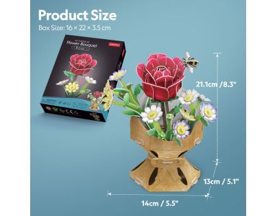 CubicFun Puzzle 3D Kytica ruží 120 dielikov