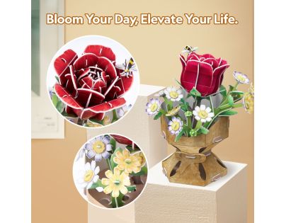 CubicFun Puzzle 3D Kytica ruží 120 dielikov