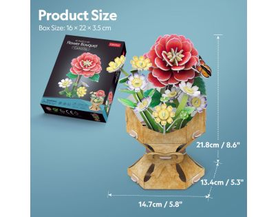 CubicFun Puzzle 3D Kytica z kvetov kamélií 109 dielikov