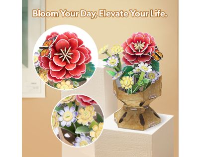 CubicFun Puzzle 3D Kytica z kvetov kamélií 109 dielikov