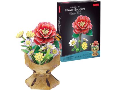 CubicFun Puzzle 3D Kytica z kvetov kamélií 109 dielikov