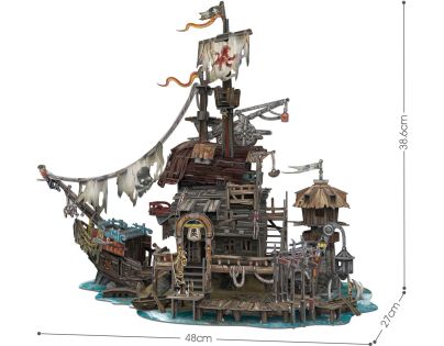 CubicFun Puzzle 3D Pirátský prístav Tortuga 218 dielikov