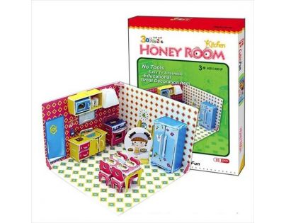 CubicFun Puzzle 3D Pokojíček Kuchyně 65 dílků