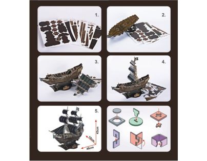 CubicFun 3D Puzzle Plachetnica Queen Anne 155 dielikov