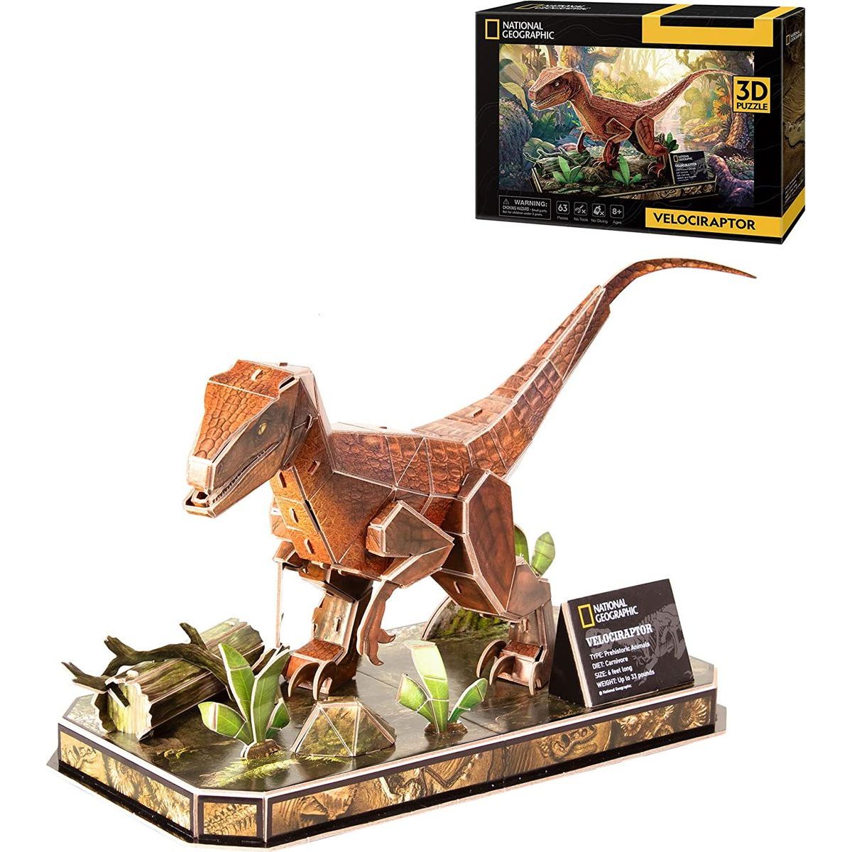 Cubicfun 3D Puzzle Velociraptor 63 dielikov | 4KIDS.sk