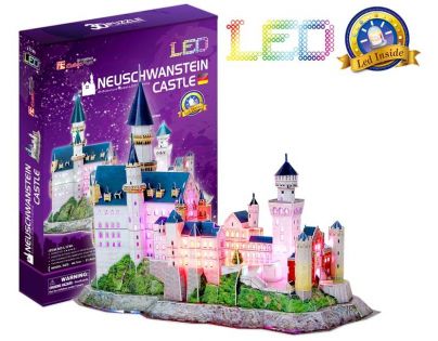 CUBIC FUN 3D puzzle Zámok Neuschwanstein Led 128 ks