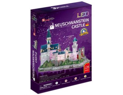 CUBIC FUN 3D puzzle Zámok Neuschwanstein Led 128 ks