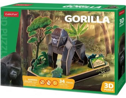 Cubicfun Puzzle 3D Zvierací kamaráti Gorila 34 dielikov
