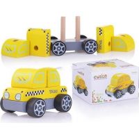 Cubika Drevená skladačka Taxi vozidlo 5 dielov 2