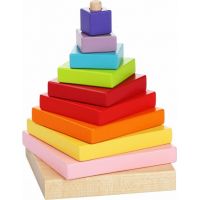 Cubika Farebná pyramída drevená skladačka 3