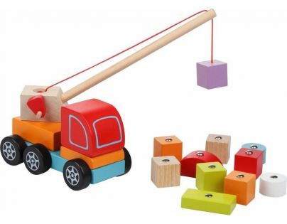 Cubik Autožeriav s magnetom drevená skladačka