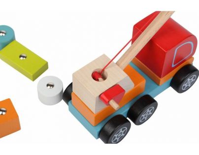 Cubik Autožeriav s magnetom drevená skladačka