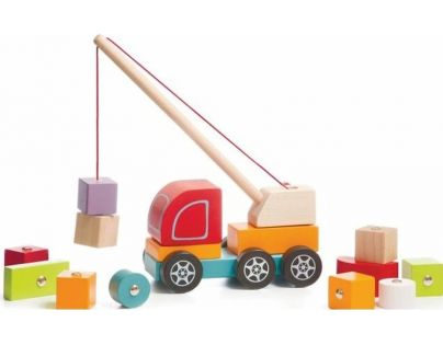 Cubik Autožeriav s magnetom drevená skladačka