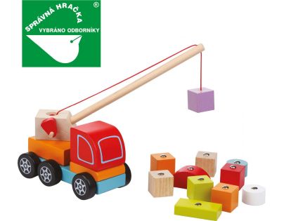 Cubik Autožeriav s magnetom drevená skladačka