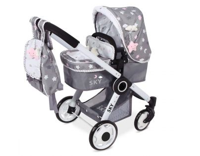 DeCueavas Skládací kočárek pro panenky 3 v 1 SKY-S