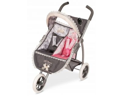 DeCueavas Skládací kočárek tříkolový pro dvojčata panenky Reborn 2018