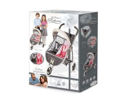 DeCueavas Skládací kočárek tříkolový pro dvojčata panenky Reborn 2018