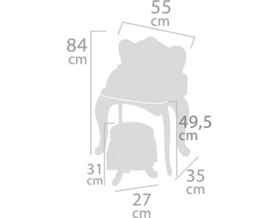 DeCuevas 55534A Drevený toaletný stolík so zrkadlom a drevenou stoličkou Magic Maria - Poškodený obal