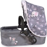DeCuevas 80335 Skladací kočík pre dvojičky bábiky 3 v 1 s batôžkom SKY 2020 - 81 cm 6