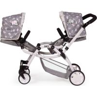 DeCuevas 80335 Skladací kočík pre dvojičky bábiky 3 v 1 s batôžkom SKY 2020 - 81 cm 3