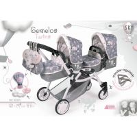 DeCuevas 80335 Skladací kočík pre dvojičky bábiky 3 v 1 s batôžkom SKY 2020 - 81 cm 5