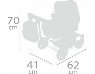 DeCuevas Skladacia kočík pre bábiky 3 v 1 s batôžkom Magic Maria 2020 - 70 cm