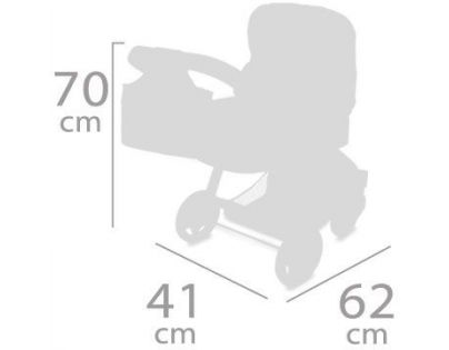 DeCuevas Skladací kočík pre bábiky 3 v 1 s taškou Funny ružový 70 cm