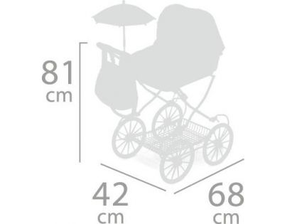 DeCuevas Skladací kočík pre bábiky s taškou a doplnkami Niza - 81 cm - Poškodený obal