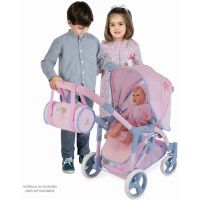 DeCuevas Skladací kočík pre bábiky 3 v 1 s taškou Gala 75 cm 3