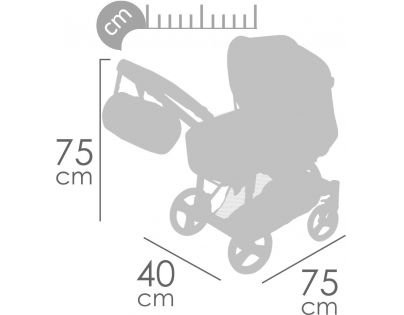 DeCuevas Skladací kočík pre bábiky 3 v 1 s taškou Gala 75 cm