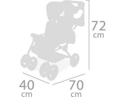 DeCuevas Skladací kočík pre dvojčatá bábiky s taškou Niza - 72 cm