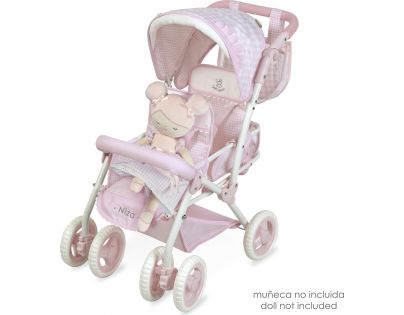 DeCuevas Skladací kočík pre dvojčatá bábiky s taškou Niza - 72 cm