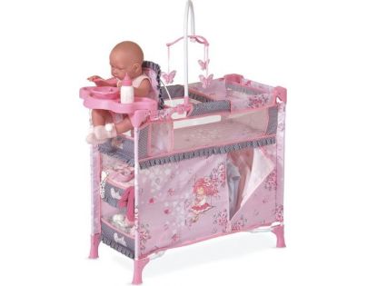 DeCuevas Postýlka pro panenky s 5 funkčními doplňky Maria 2017