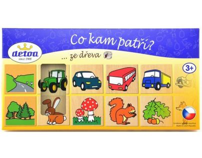 Detoa drevené puzzle Čo kam patrí