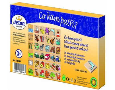 Detoa drevené puzzle Čo kam patrí