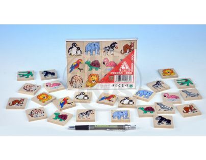 Detoa Pexeso dřevěné Zoo