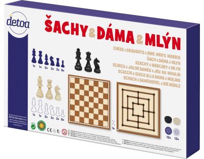 Detoa Šach a dáma drevené prevedenie