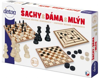 Detoa Šach a dáma drevené prevedenie