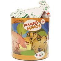 Aladine Detské pečiatky s príbehom Stampo Minos 23 ks Zvieratká na statku