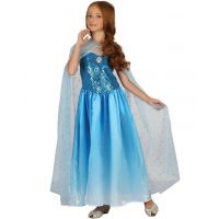 Detské šaty na karneval snehová kráľovná 120 - 130 cm