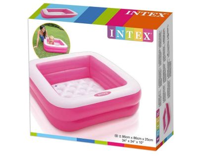 Intex 57100 Detský bazénik štvorec ružový 85 x 85 x 23 cm - Poškodený obal