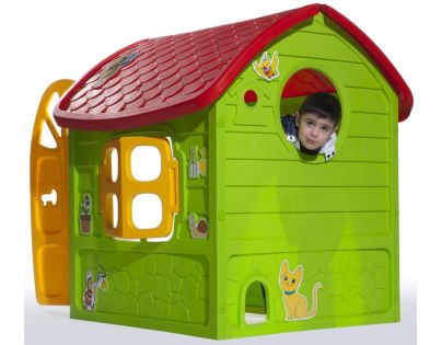 Detský domček na záhradu s obrázkami zelený