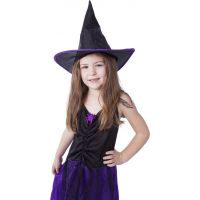 Rappa Detský kostým Čarodejnica s klobúkom fialové veľ. 104 - 116 cm 2