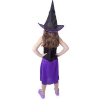 Rappa Detský kostým Čarodejnica s klobúkom fialové veľ. 104 - 116 cm 4